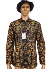 NWT $328 ROBERT GRAHAM BRUT BUTTON DOWN SHIRT EMBROIDERY