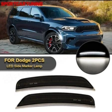 2PCS Smoked White LED Front Bumper Side Marker Light For 2021-2024 Dodge Durango