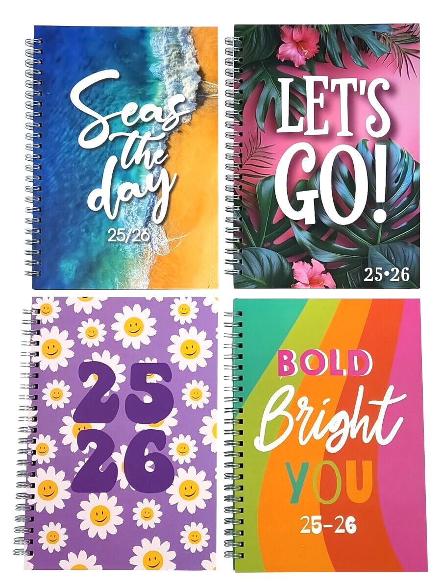 2025-2026 Acadeic Hardback A5 Day To Page Diary Appointent School