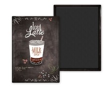 Cafe Iced Latte-Magnet Personnalisé 54x78mm Photo Frigo