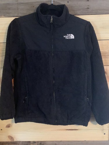 Girls Black Zip Up Fuzzy Jacket Coat 