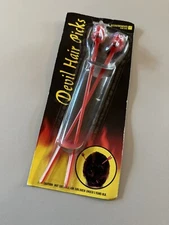 Halloween Red Devil Hair Picks Accent Accessory Accoutrements Evil Plastic 8½" 