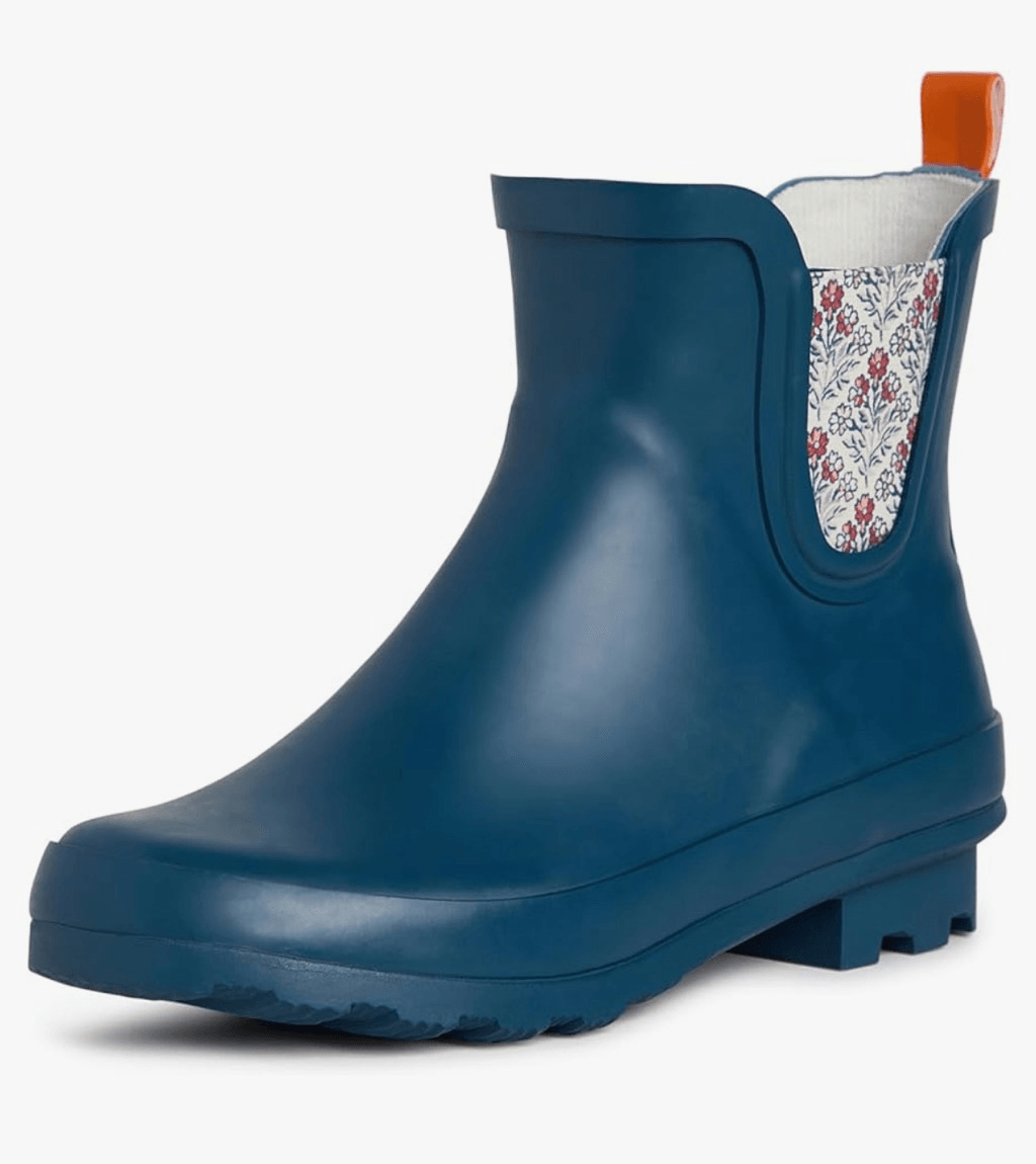 Laura Ashley blue 10 Mid Cut Ankle Height Rubber Rain Boots