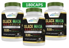 Black red gold Maca 30,000 Higher Potency Than Regular Maca Lepidium Meyenil 180