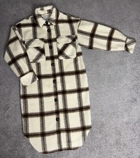 BNWT GEORGE @ ASDA BROWN CHECK LONGLINE SHACKET SIZE S 8-10 RRP £32 SOLD OUT