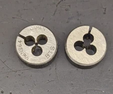 2 BTS 1/16"-64 NS Round Dies 13/16" OD Screw Adjustable Die Carbon Steel Japan