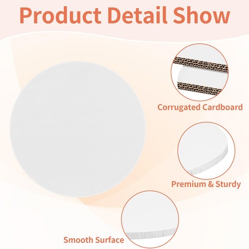 Cake Boards 12 Inch Round - Sturdy 1/2 Inch Cake Drum 12 Inch Cake BoardsCorr... - Picture 3 of 7