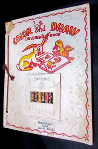 Old 1950s Chahinkapa Park Wahpeton ND Vintage Color Draw Children's Book Crayons
