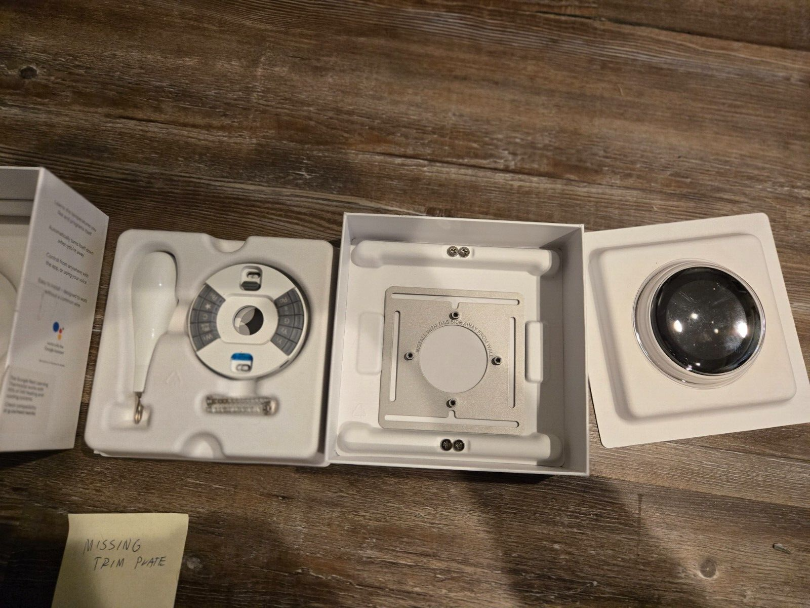 Google - Nest Learning Smart Wifi Thermostat White - T3017US- Missing Wall Plate