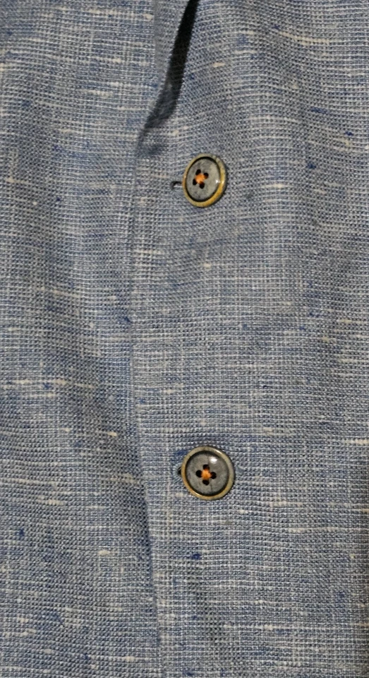 G2U without tags Robert Graham Blazer Mens 44 Blue Linen Silk Wool Blend Sp - Image 2 of 4