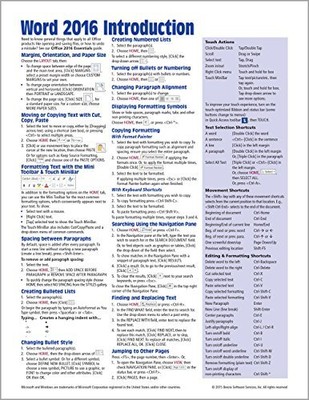 Microsoft Word 2016 Introduction Quick Reference Gui...
