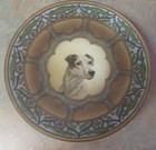 ANTIQUE NIPPON HAND PAINTED MORIAGE TERRIER DOG PLATE 8 3/4"