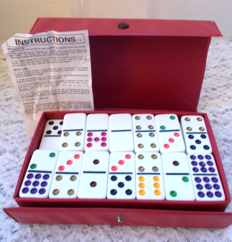 Tessere Domino Cardinal Double Nine Color Dot - Ricambio 2x1, Usate Ma In Ottime Condizioni - Foto 2
