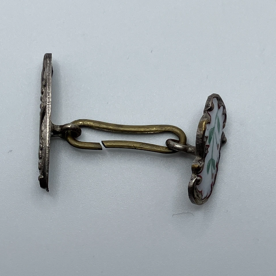 Ladies Enamel Buttons Victorian Edwardian Floral Cuffs Studs Set 6 Pieces B209 - Image 4 of 4