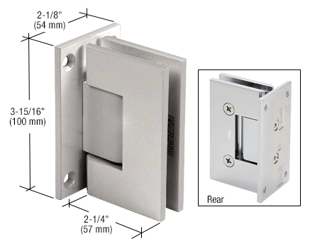 CRL V1E037SN Satin Nickel Vienna 037 Series Wall Mount Full Back Plate Hinge - Picture 7 of 7