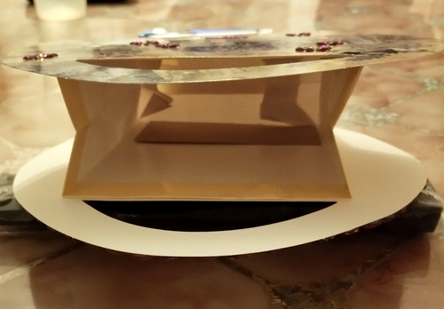 GESCHENKTASCHE OSTERN- verziert mit Steinchen und 3-D Motiv, zusammen gefaltet - Bild 8 von 8