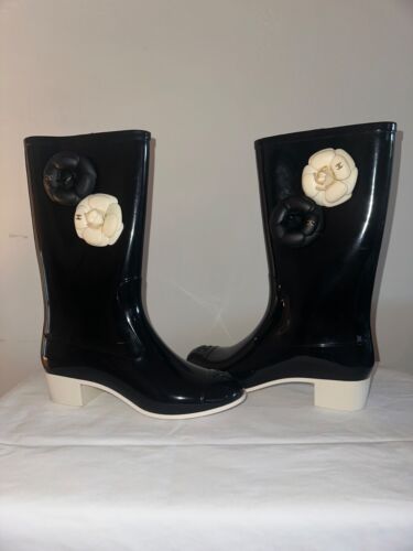 Chanel Camellia Rubber Boots