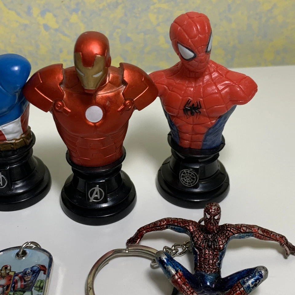美国队长 批量 Ironman Spid 3 英寸 迷你 BUST Marvel Avengers 2017 Greenbrier — 第 3/4 张图片