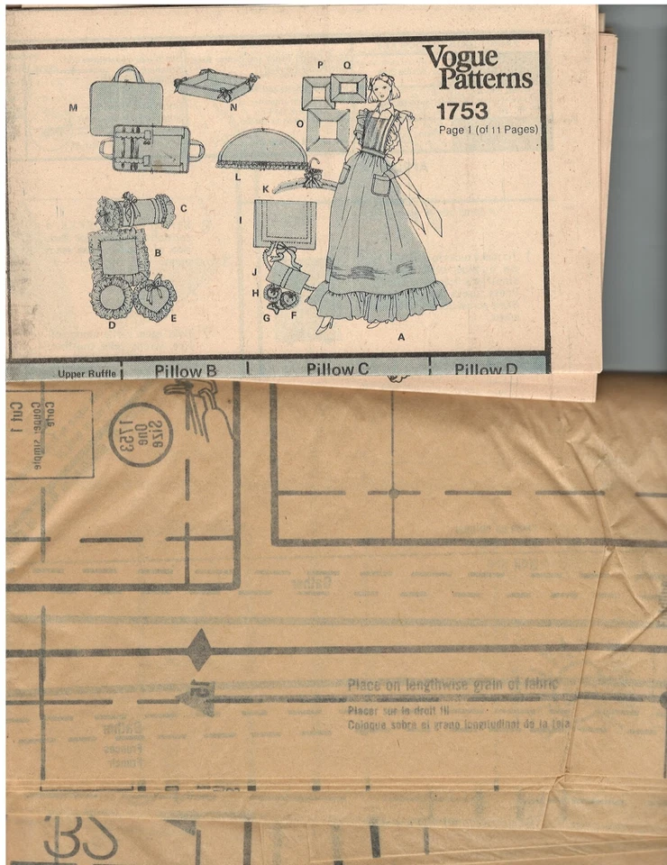 Vogue Patterns 1753 Misses Apron Gift Items One size sewing pattern uncut Vtg - Image 3 of 3