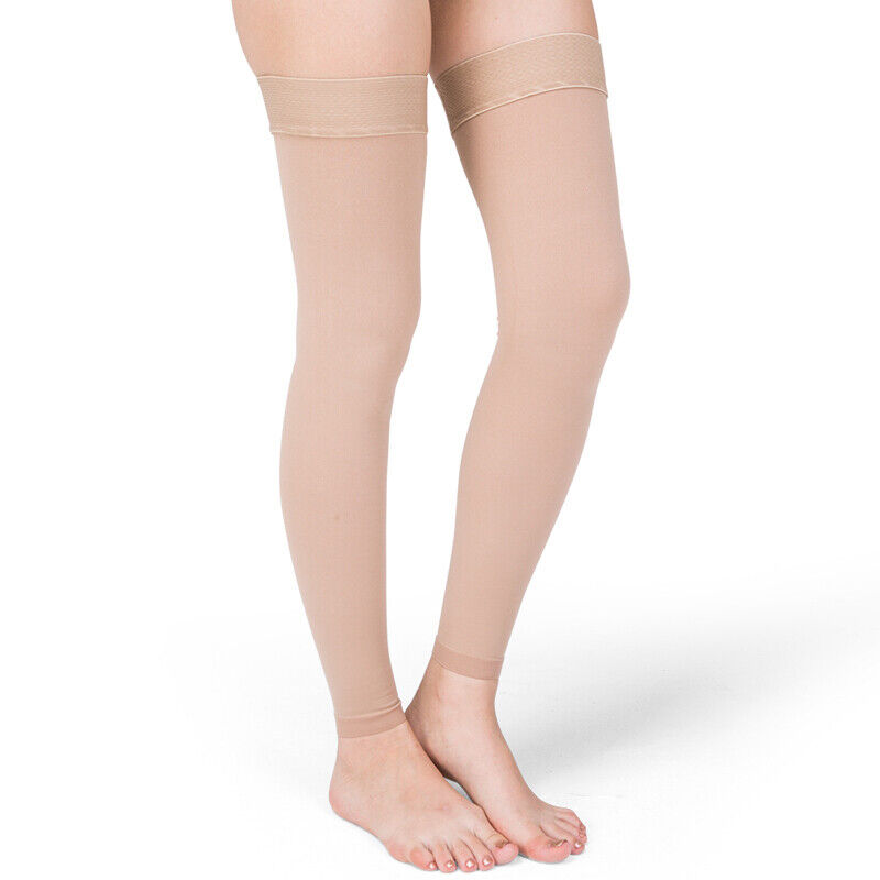 20-30 mmHg Compression Socks Thigh High Stockings Men Women Leg Sleeve No Foot
