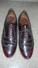 BOSTONIAN Men's Oxford Dress Shoe Sz 10.5D Wingtip Brogue Burgundy Leather