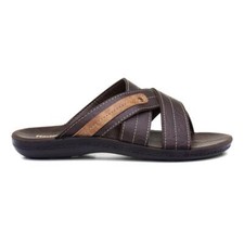 Mens Sandals Brown Adults Mule Sliders Casual Slip On SIZE