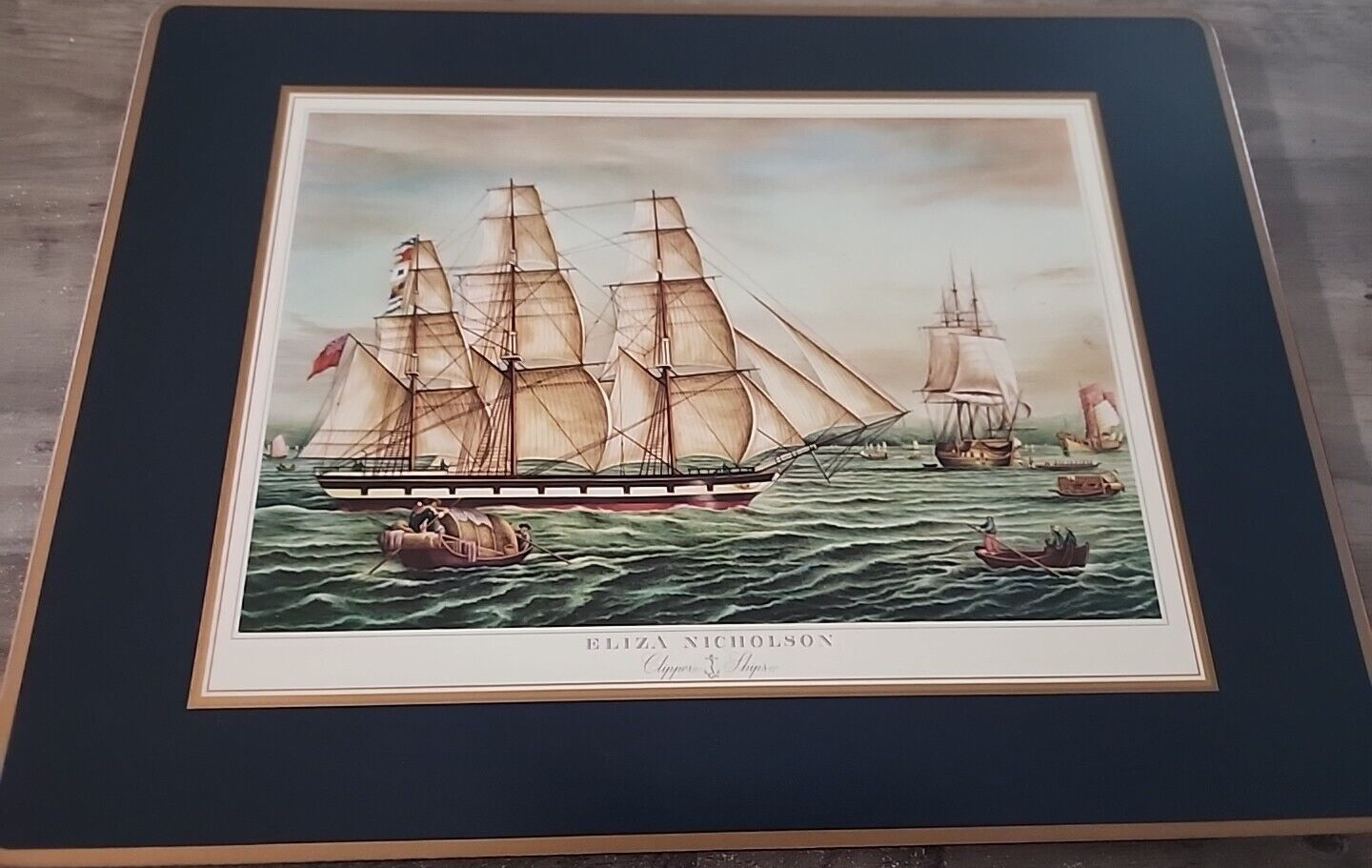 Pimpernel 4 Vintage Cork Placemats Nautical ClipperShips Made In England eBay