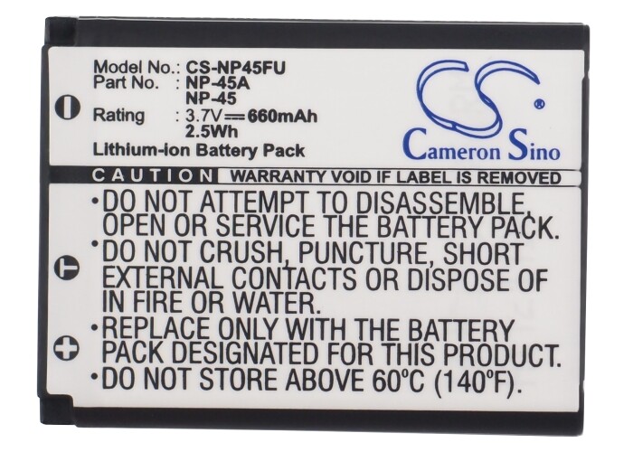 Cameron Sino – Batteria 660 mAh/2.5wh compatibile con Fujifilm FinePix L30, FinePix L50, FinePix L55, FinePix J15FD, FinePix J38, FinePix JV100, e altri