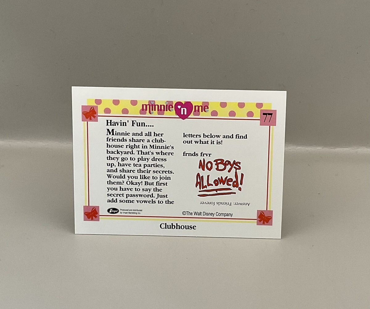 Disney Minnie N Me Clubhouse Trading Card No. 77 | eBay