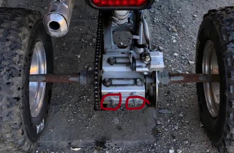 250, 500 QUAD RACER LTZ400, KFX400 LTZ SWINGARM AXLE, CHAIN
