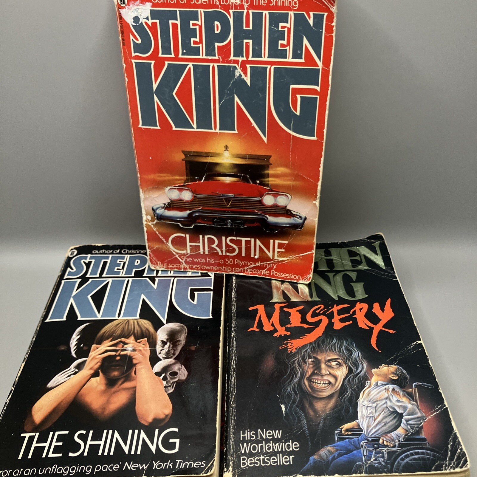 Stephen King Christine Misery The Shining 3 NEL Paperback 1980s Bundle