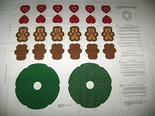 Cranston V.I.P. GINGER BEAR CHRISTMAS WREATH Panel