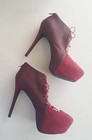 PENNY LOVES KENNY PLATFORM HEELS Sz 10 5.25 NEW IN BOX Lace Up Front Zip Back — photo 1