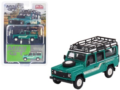 1/64 Mini GT 1985 Land Rover Defender 110 Station Wagon Trident Green MGT00590