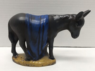 Unidentified Ceramic Nativity DONKEY Replacement Piece 5  Tall
