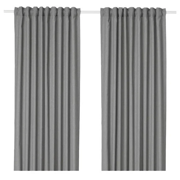 2 Ikea Hannalena Curtain Panels Grey 57" X 98.5" Polyester Drapery Window Coveri - Image 2 of 4