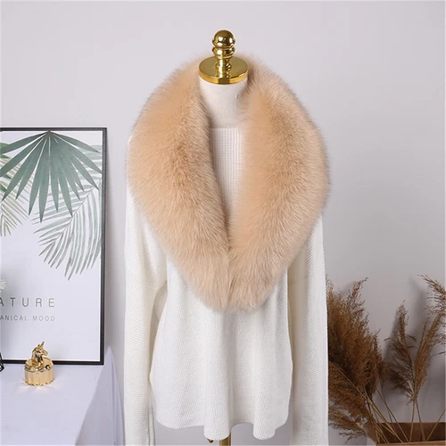 100CM Real Fox Fur Scarf Collar Women Winter Neck Warm Fox Scarves Unisex Shawl - Bild 22 von 47
