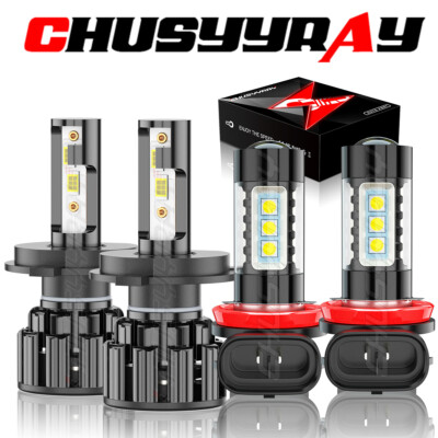 For Suzuki Swift 2007-2017 White LED High Low Beam Headlight + Fog Light Bulbs