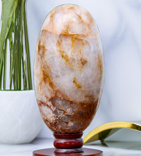 12.2LB 240X130MM Fuoco Quarzo Lingam Naturale Curative Cristallo Energia Pietra