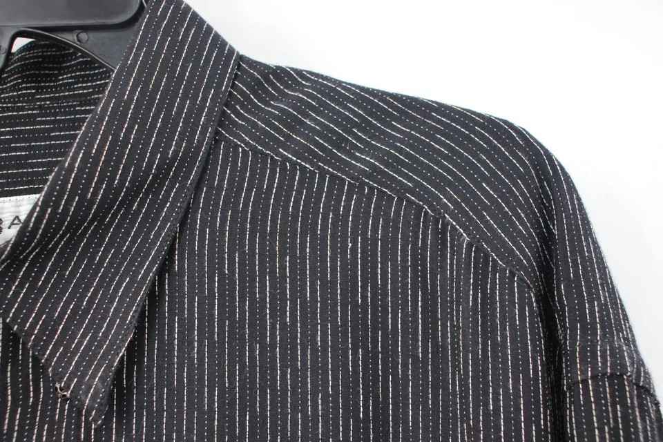 Jhane Barnes mens M Made in italy long sleeve button down shirt rayon acetate - Image 3 of 4