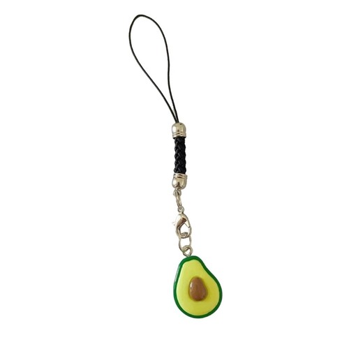Cute Avocado Shaped Keychain Phone Strap Bag Pendant Decoration for Everyday Use