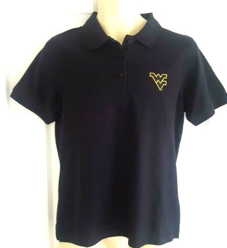 WEST VIRGINIA MOUNTAINEERS Mens Polo Shirt Size Small Blue Embroidered Logo New