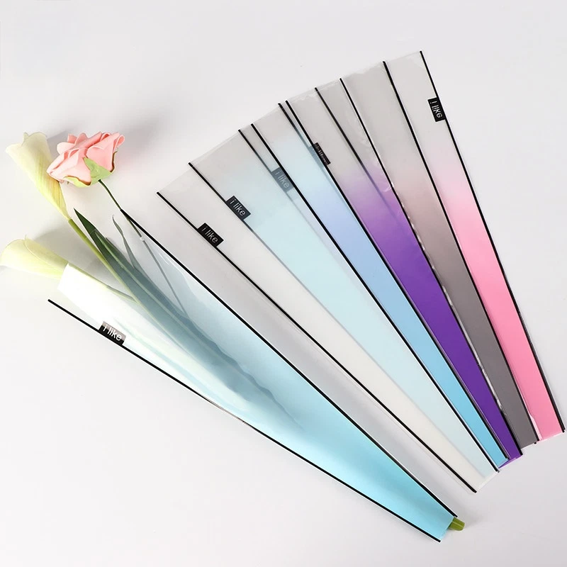 50 Pcs Rainbow Gradient Matte Frosted Florist Flower Wrapping Paper Bouquet - Image 2 of 4