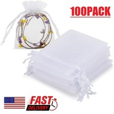 100Pcs Organza Wedding Party Favor Decoration Gift Candy Sheer Bags Pouches USA