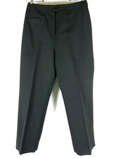 Vintage Black Polyester Dress Pants Zipper Button Front Key Pocket Size 14/15