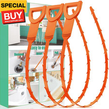 Drain Snake Hair Drain Clog Remover - 3 Pack Shower Snake Sink Unclogger Tool wi