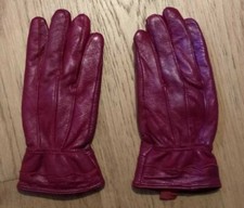 WOMEN Red Leather Gloves Size SMALL Used