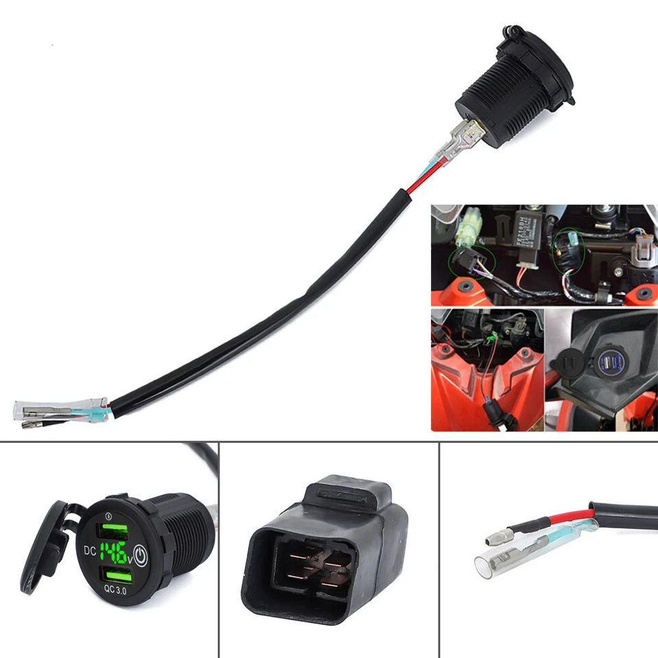 Cargador USB doble y relé voltímetro para Kawasaki Versys 650 Ninja 400 Ninja 650 Foto 3 de 4