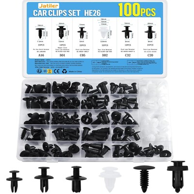 Vielseitiges Befestigungs-Kit: 100 Clips für Auto und Haushalt, U-förmig, robust