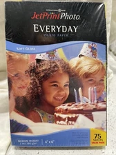 JET PRINT Everyday Photo Paper Soft Gloss 4×6 Medium Weight 75 Sheets NEW SEALED